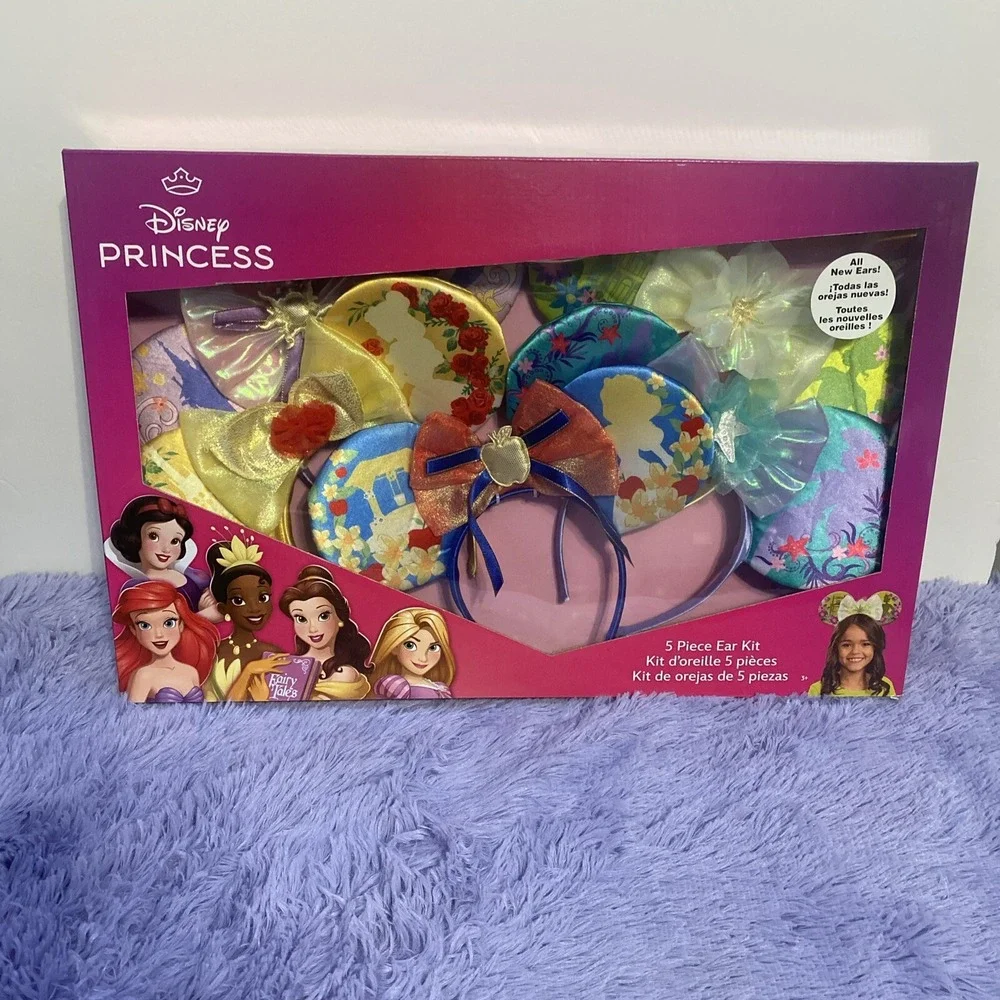 Disney Princess 5 Piece Ear Kit Headbands Ariel Tiana Rapunzel Snow White Belle